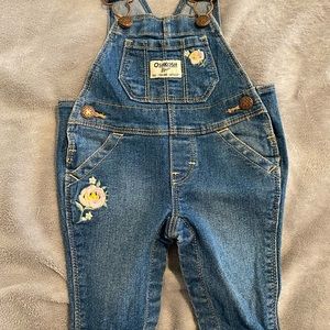 Floral embroidered baby overalls size 3 perfect condition